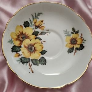 Grosvenor Bone China - Jackson & Gosling - Yellow Flower Saucer